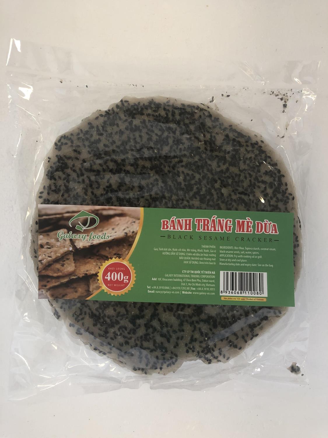 'GALAXY FOODS Black Sesame Cracker 400g