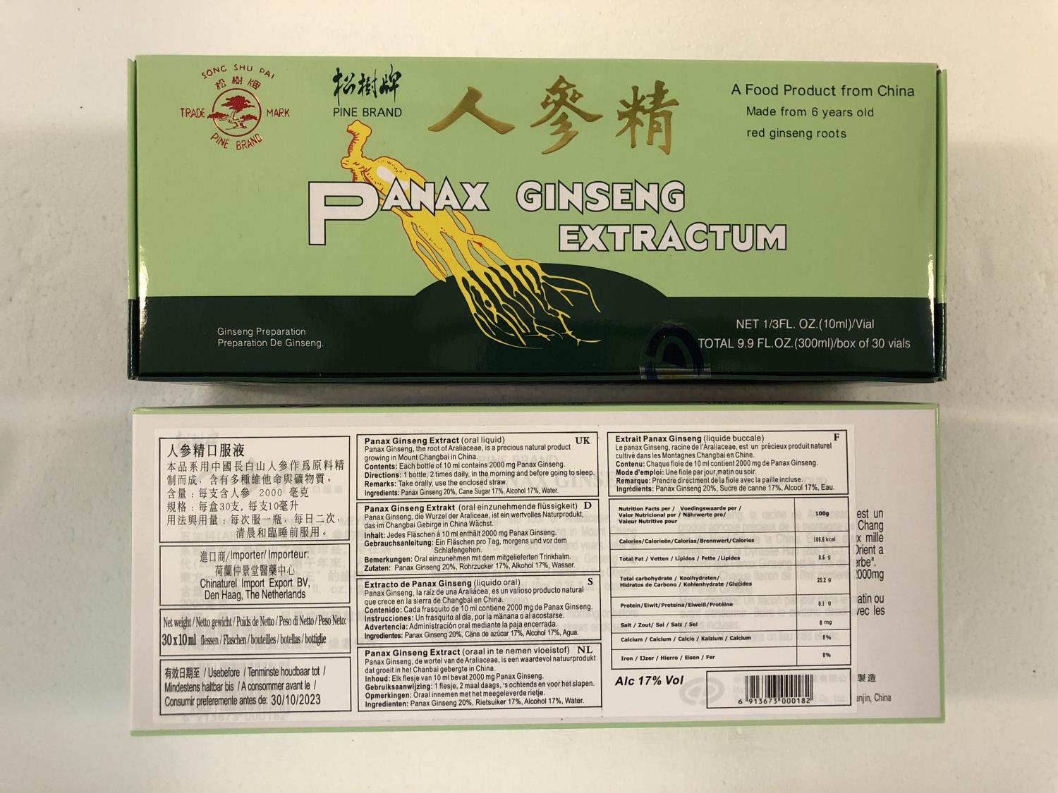 PINE BRAND Panax Ginseng Extract 30 x10ml æ
