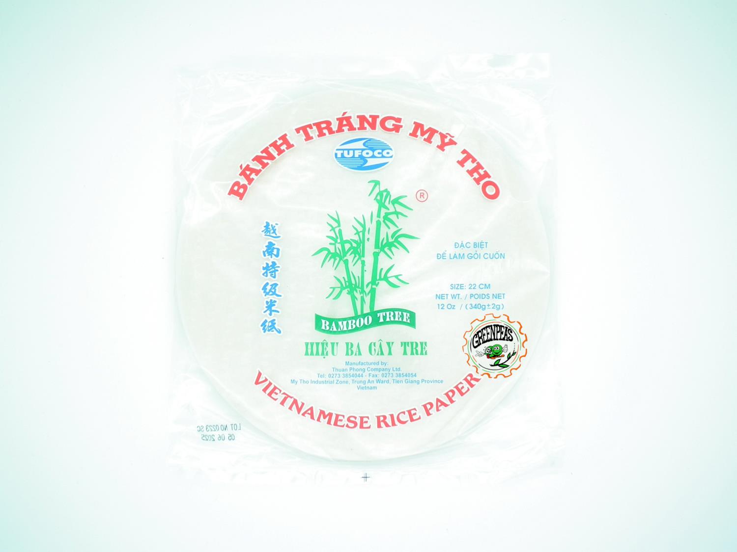 BAMBOO TREE Rice Paper Round 340gr 22cm