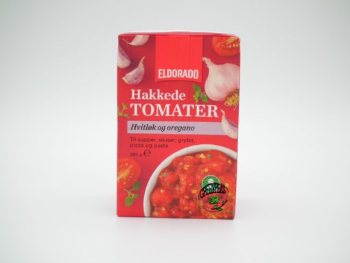 ELDORADO Hakkede Tomater m Hvitløk 390gr ee