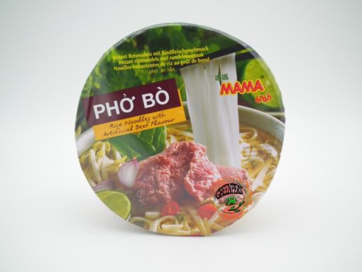 MAMA Pho Bo Inst Rice Noodles Beef Flavour Bowl 65gr