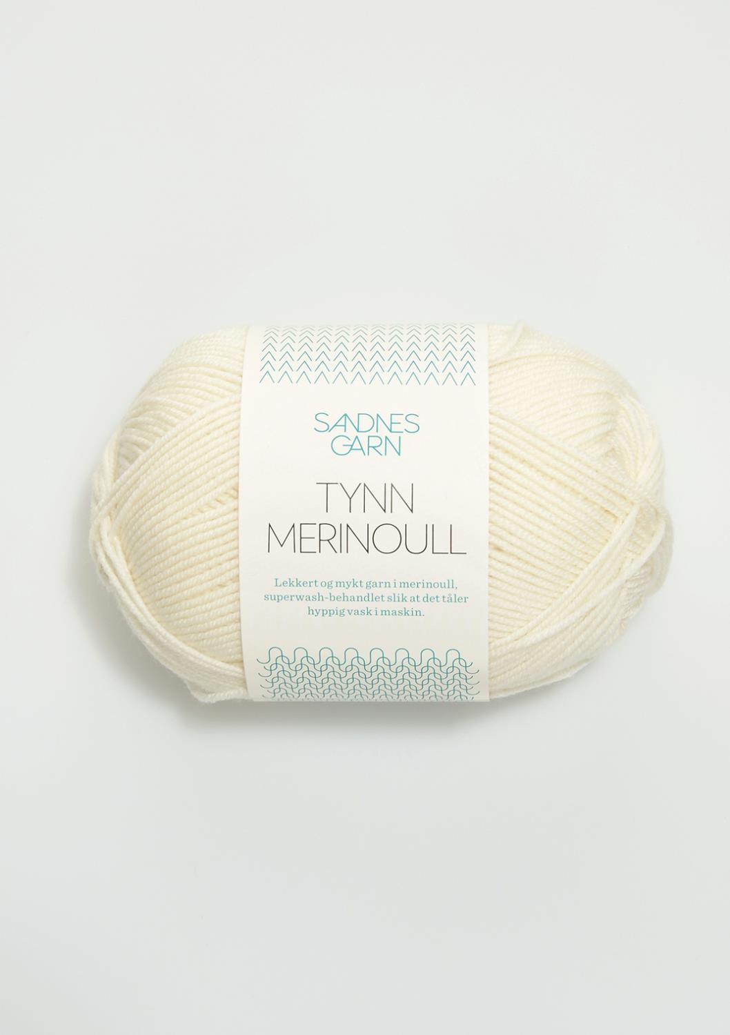 Tynn Merinoull Hvit 1002