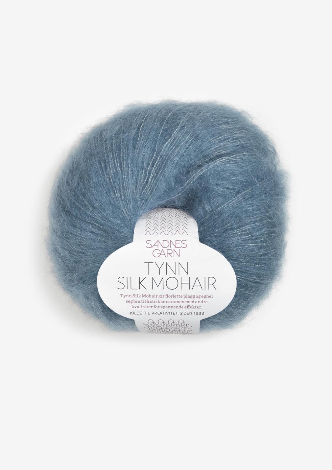 6552 Tynn Silk Mohair Isblå