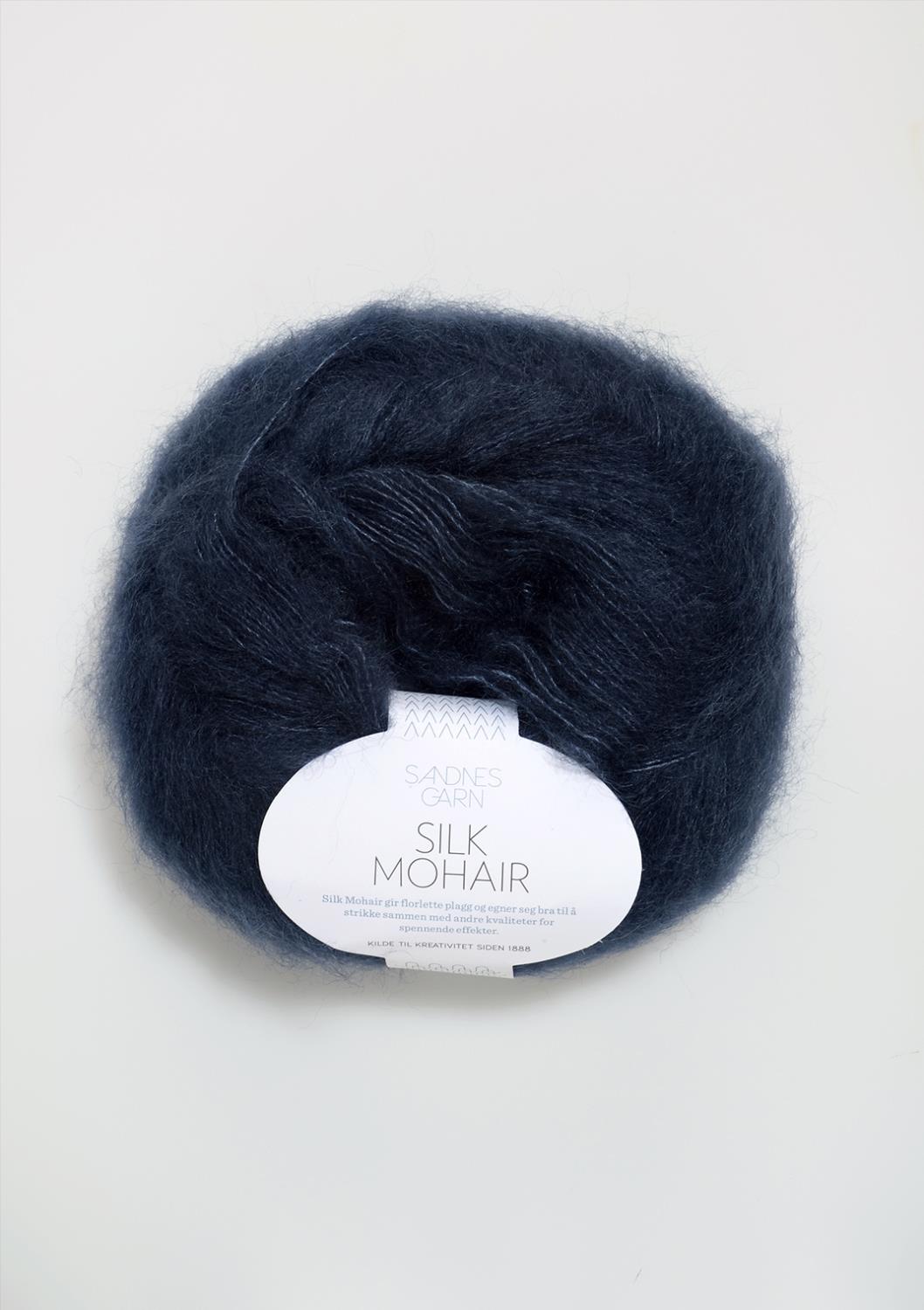 6081 Silk Mohair Dyp Blå