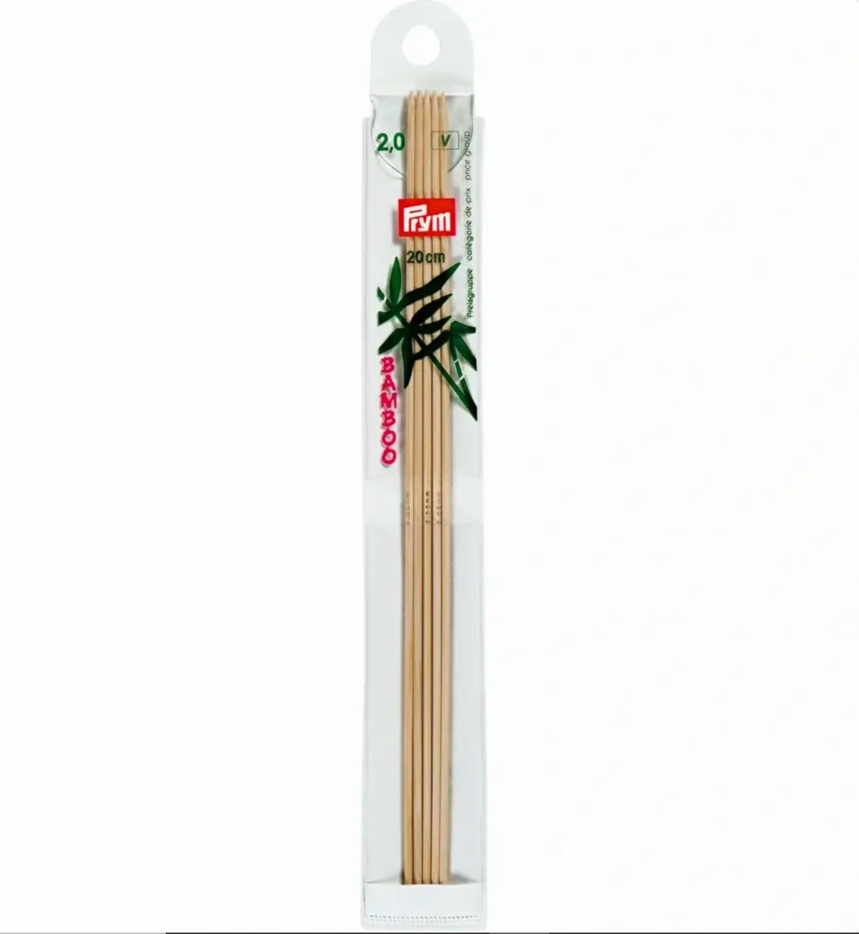 Prym Bamboo Settpinne 5stk - Bambus - 2,0 - 20cm