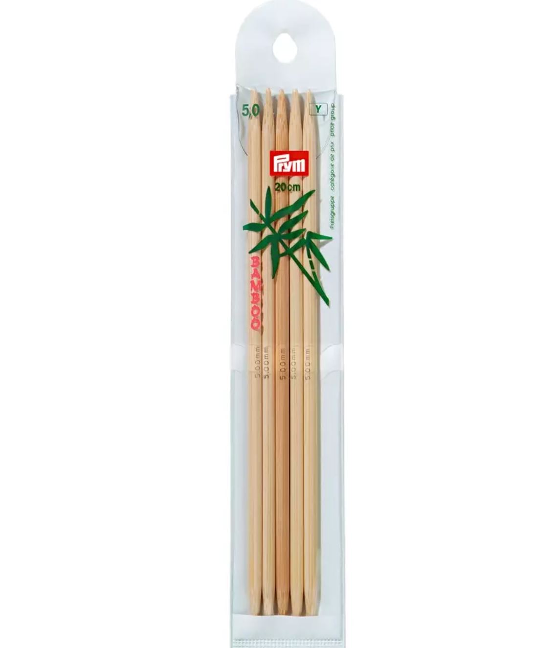 Prym Bamboo Settpinne 5stk - Bambus - 5,0 - 20cm