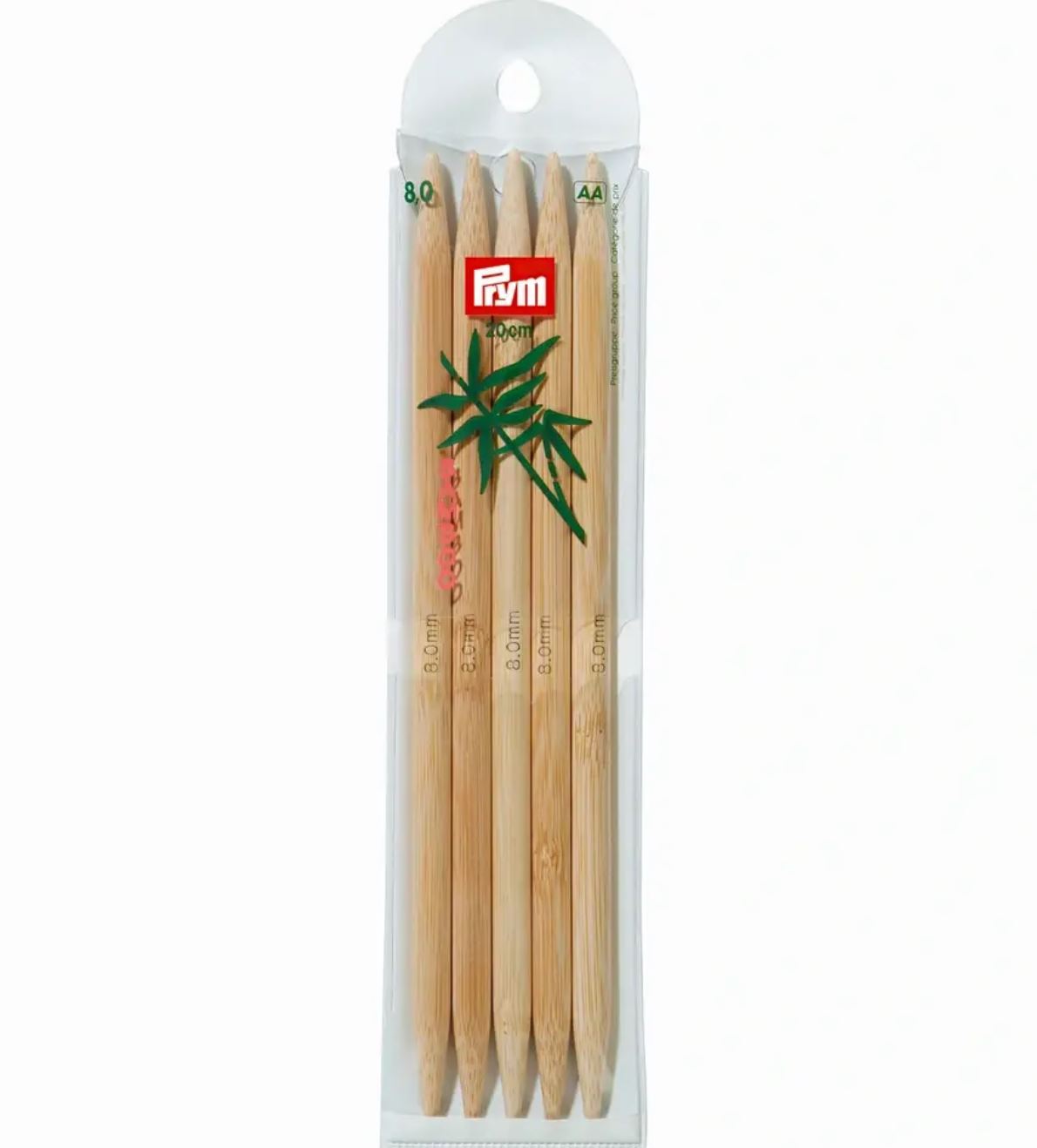 Prym Bamboo Settpinne 5stk - Bambus - 8,0 - 20cm