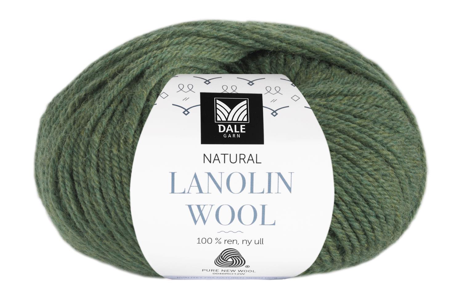 Lanolin Wool - Olivengrønn melert