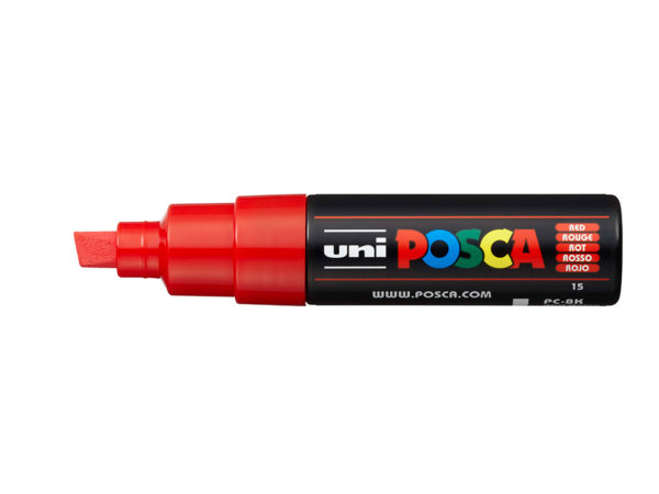 Uni POSCA PC-8K - Chisel 8mm - 15 Red