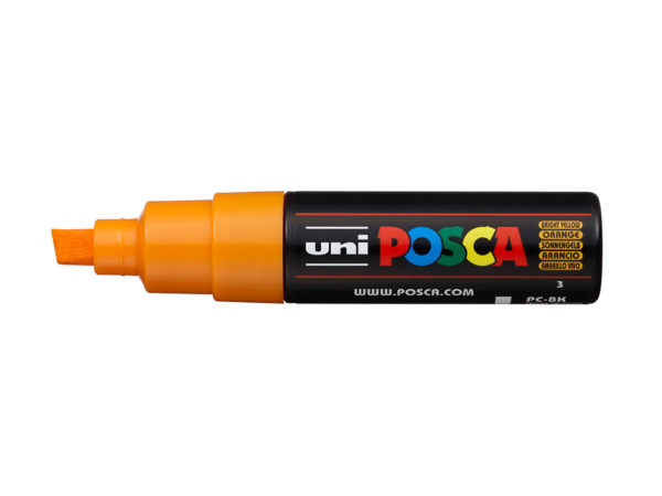 Uni POSCA PC-8K - Chisel 8mm - 3 Bright Yellow