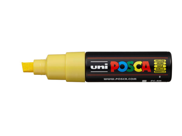 Uni POSCA PC-8K - Chisel 8mm - 2 Yellow