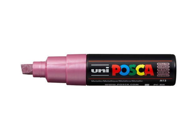 Uni POSCA PC-8K - Chisel 8mm - M13 Metallic Pink