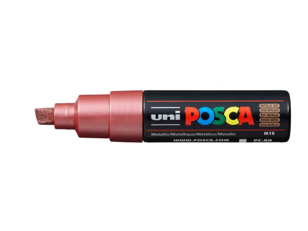 Uni POSCA PC-8K - Chisel 8mm - M15 Metallic Red
