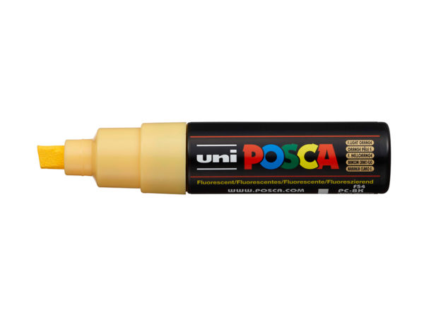 Uni POSCA PC-8K - Chisel 8mm - F54 Fluorescent Light orange