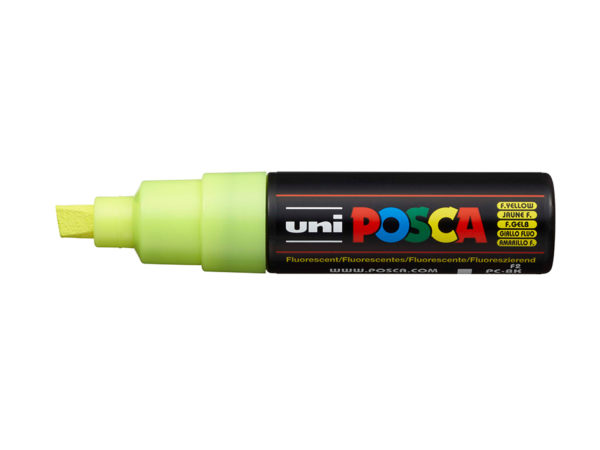 Uni POSCA PC-8K - Chisel 8mm - F2 Fluorescent Yellow