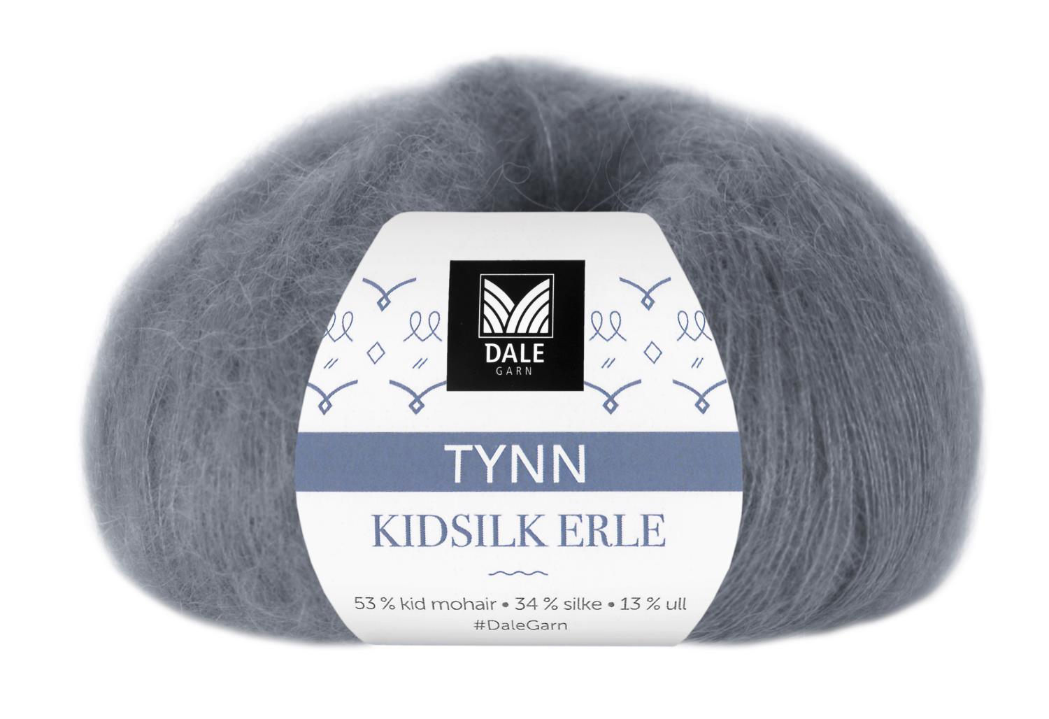 Tynn Kidsilk Erle - Mørk gråblå
