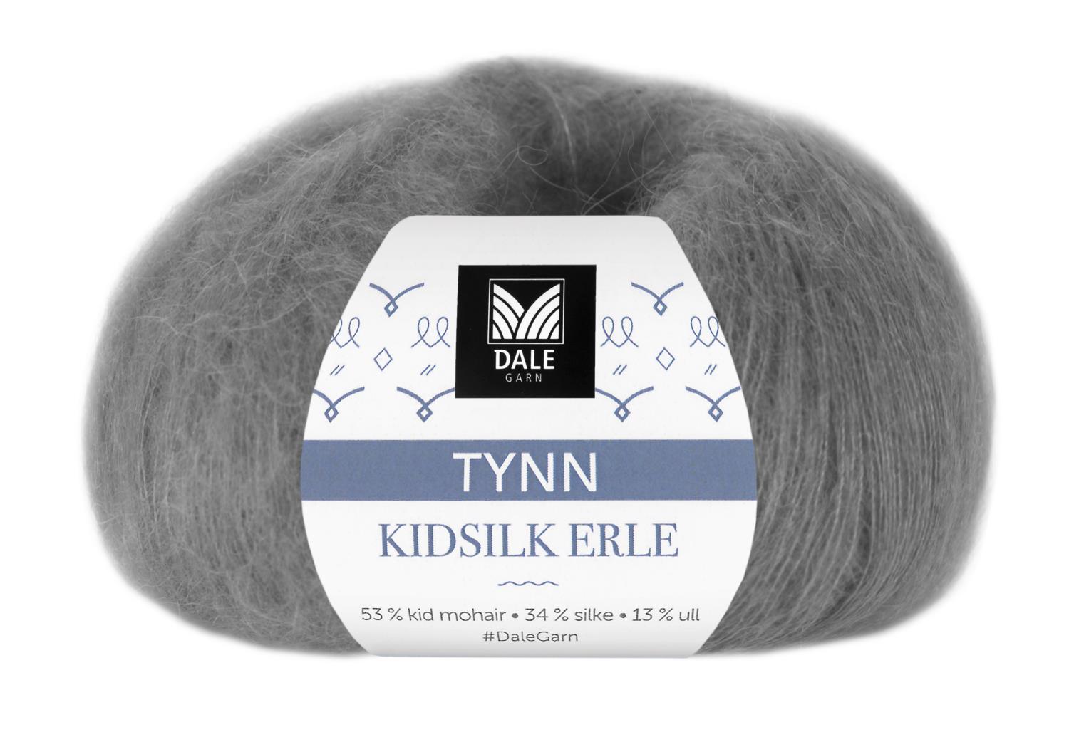 Tynn Kidsilk Erle - Blygrå