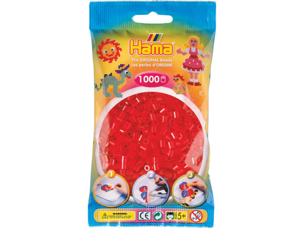 Hama Midi super 1000s - 13 Transparent rød