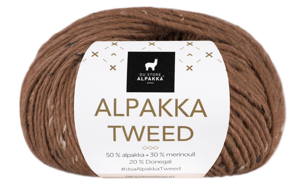 Alpakka Tweed - Kanelbrun