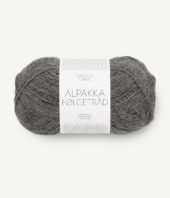 Alpakka Følgetråd Mørk Gråmelert 1053