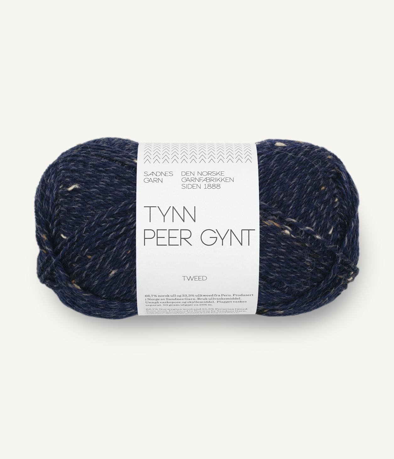 Tynn Peer Gynt Marineblå m/ Natur Tweed 5585