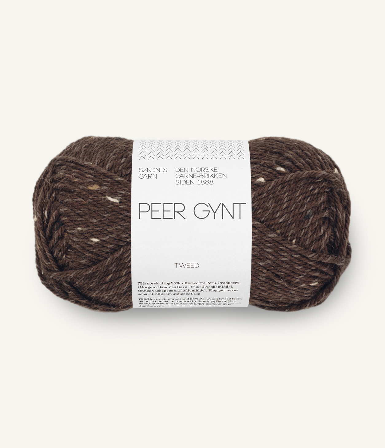 Peer Gynt Mørk brun m/Natur Tweed 3085
