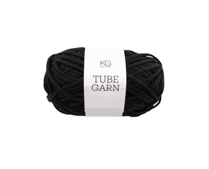 Tubegarn 4mm Sort 0000