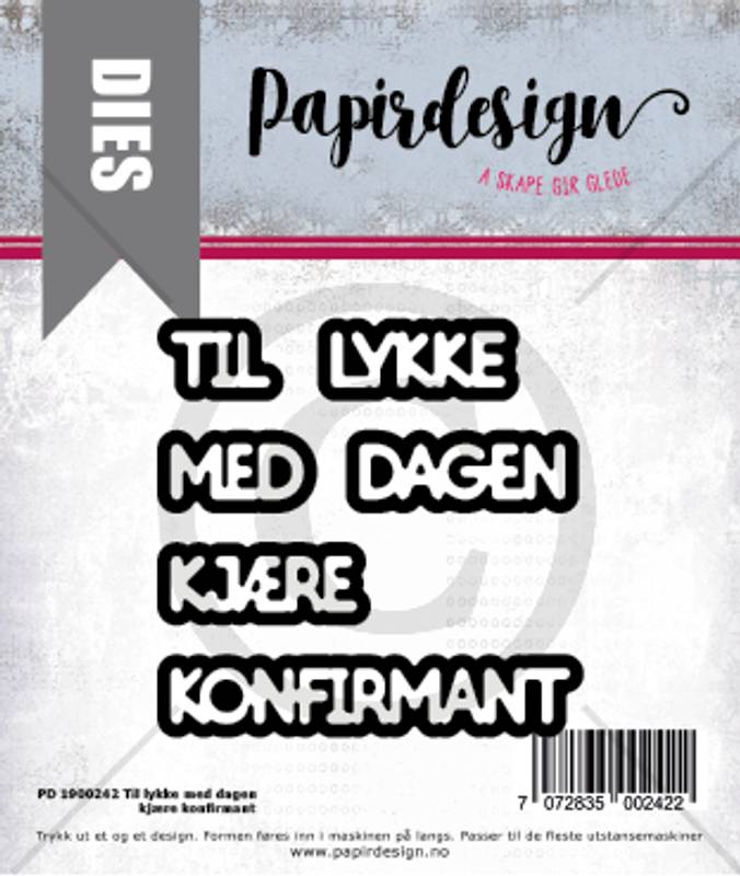 PD Dies Til lykke med dagen kjære konfirmant