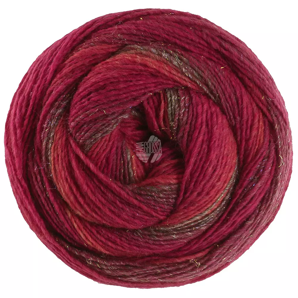 GOMITOLO GALA Rød melert Glitter