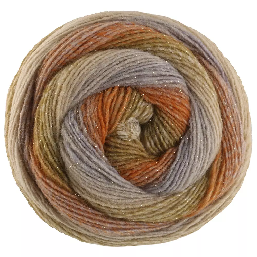 GOMITOLO GALA Orange/beige/glitter