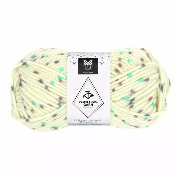 Eventyrlig garn - Turkis/blå dott