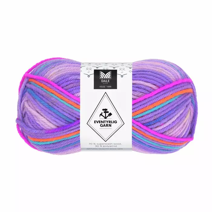 Eventyrlig garn - Lavendel striper