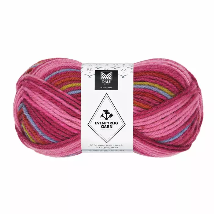Eventyrlig garn - Bringebær striper