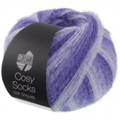 Cosy Socks soft stripes Lilla