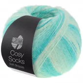 Cosy Socks soft stripes Turkis