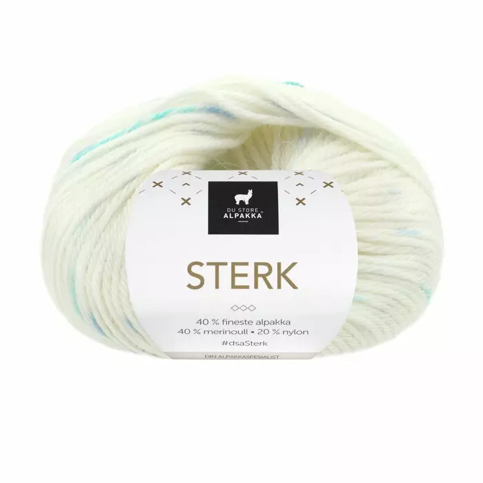 Sterk - Hvit/blå print UTGÅR