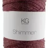 Shimmergarn Burgunder/sølv 3998