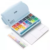 HIMI Twin Cup Gouache Sett 36stk + pensler - Isblå