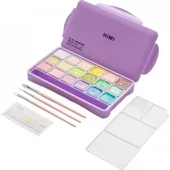 HIMI Jelly Cup Gouache Sett 18stk Pastell + 3 pensler - Lilla