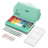 HIMI Jelly Cup Gouache Sett 18stk + 3 pensler - Grønn
