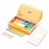 HIMI Jelly Cup Gouache Sett 18stk + 3 pensler - Gul