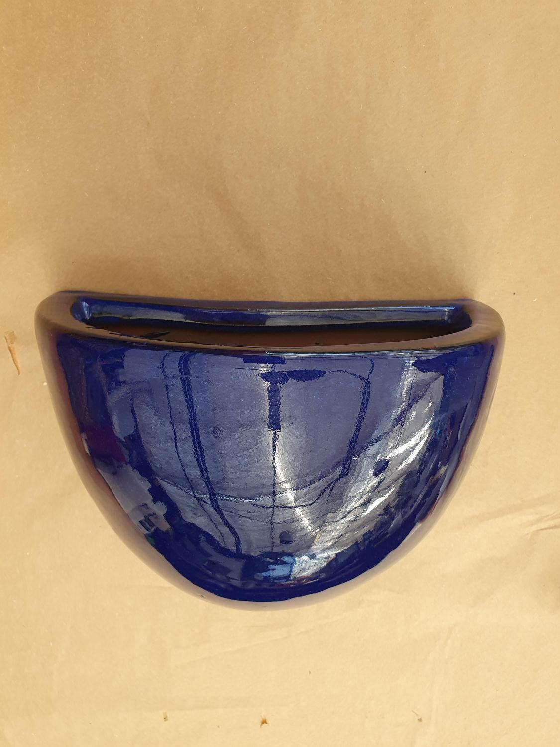 Veggpotte keramikk blå