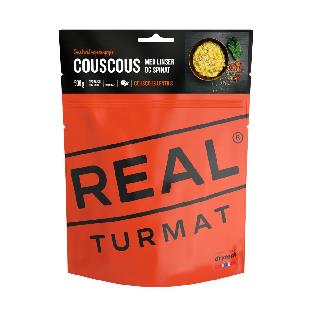 Real Turmat, Couscous Med Linser Og Spinat 500g, Turmat