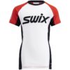 Swix, Roadline RaceX Short Sleeve Jr, Bright White/Fiery Red, T-skjorte