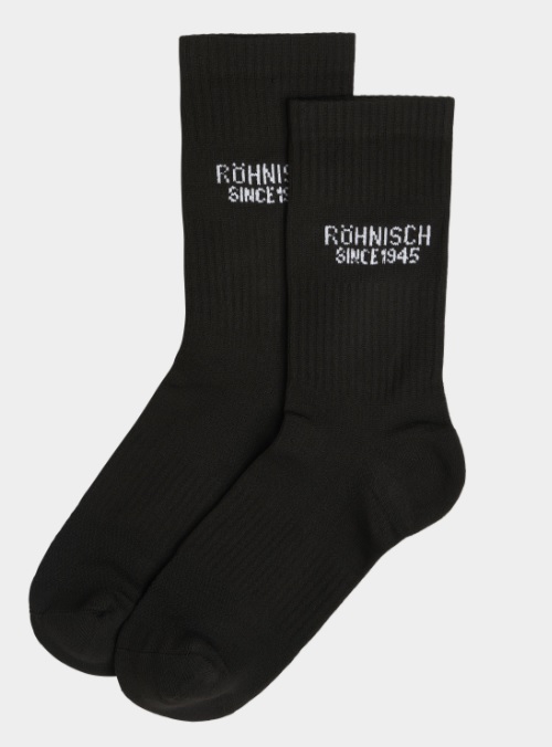 Röhnisch, 2-Pack Logo Socks, Black, 2pk sokker