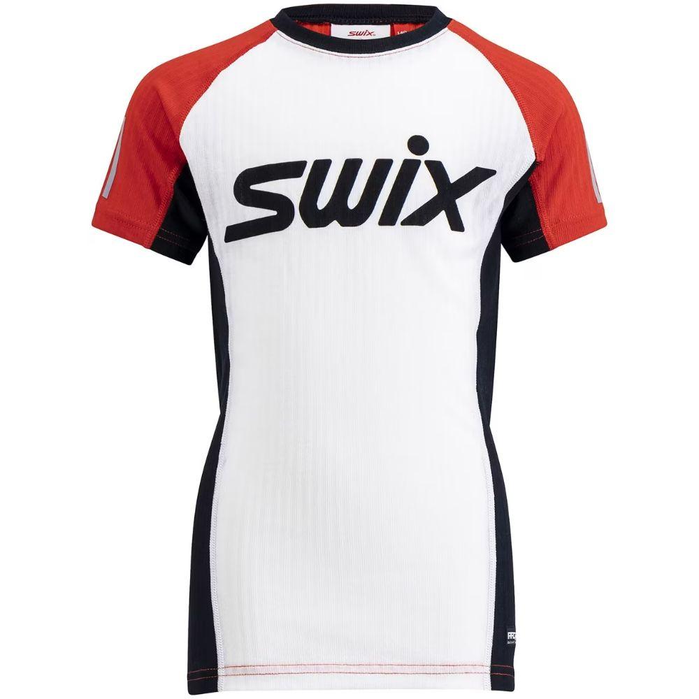 Swix, Roadline Racex Short Sleeve Jr, Lake Blue/Fiery Red, T-skjorte
