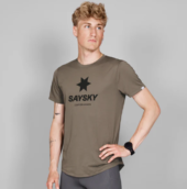 SAYSKY, Logo Combat T-shirt, Brown Melange, T-skjorte