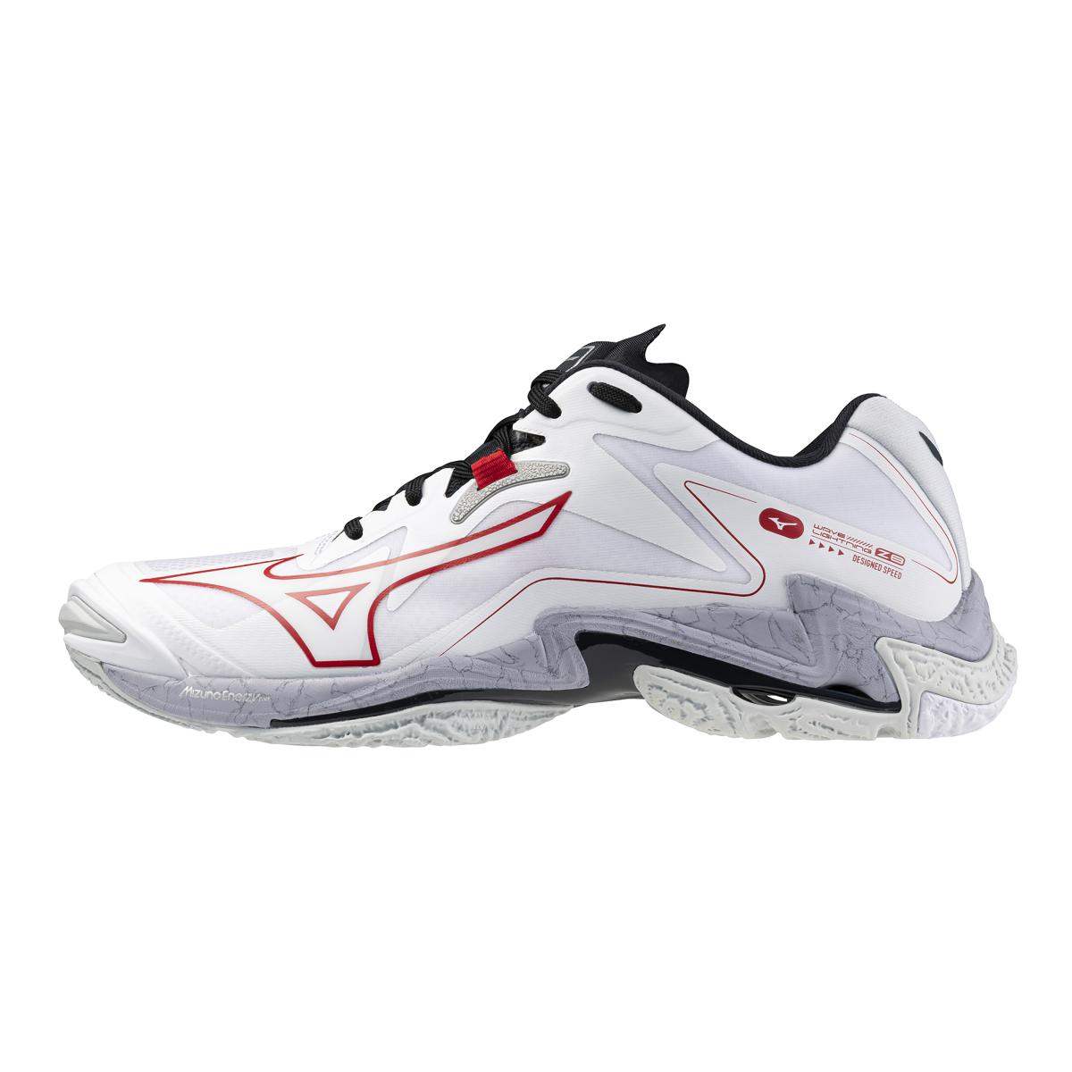 Mizuno, Wave Lightning Z8, White/Salsa/Black, Hallsko