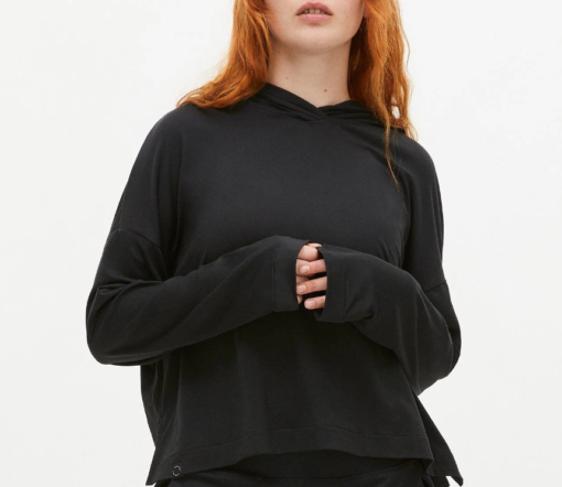 Röhnisch, Soft Cropped Hoodie, Black, Genser