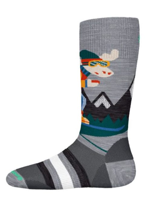 Smartwool, Kids´ Wintersport Full Cushion Mountain Moose Pattern Otc Socks, Ullsokk